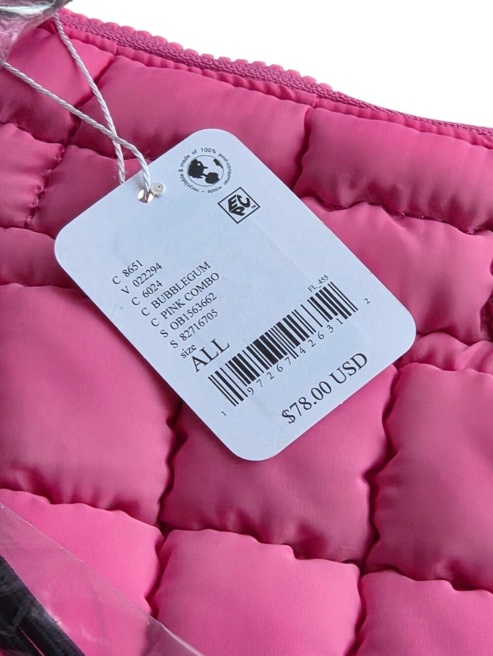 FP Movement Quilted Carryall Puffer Tote Bag Bubblegum Pink Oversized NWT - Picture 7 of 13